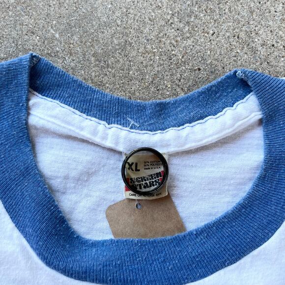 Vintage 80s Braums Ernest KnoWhutIMean Ringer T-Shirt XL - Picture 6 of 6